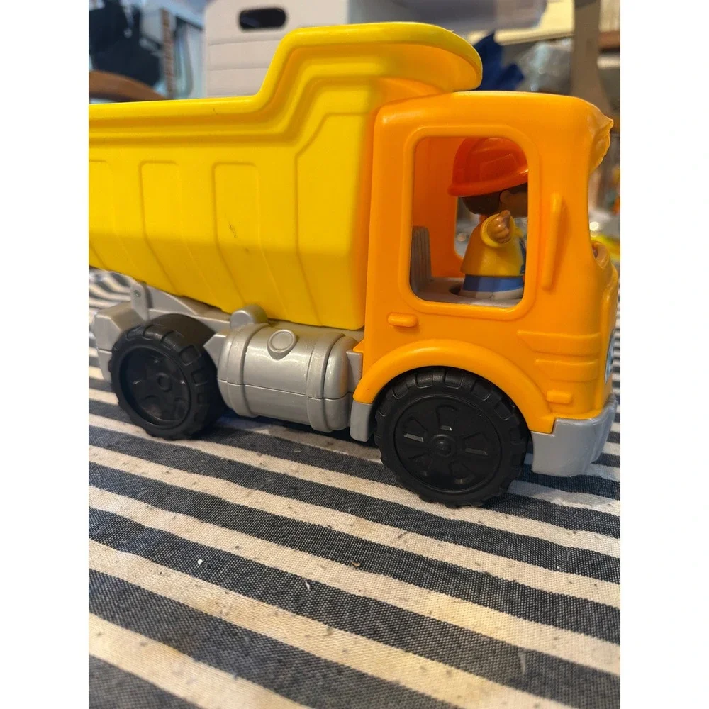 Fisher-Price Little People Dump Truck Yellow Construction Vehicle GKR56 Mattel
